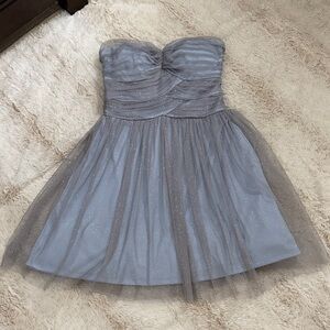 dELiA*s Glittery Gray Strapless Dress